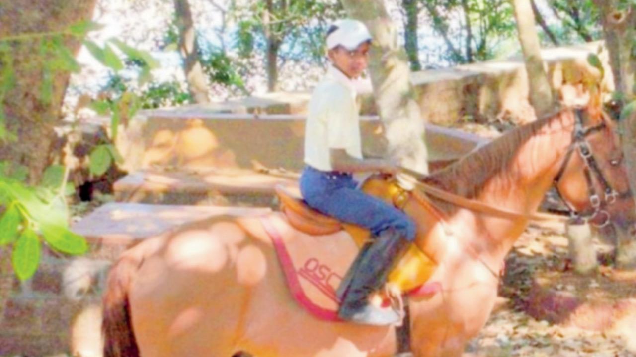 Sandesh as a little boy at the Woodlands bungalow in Matheran