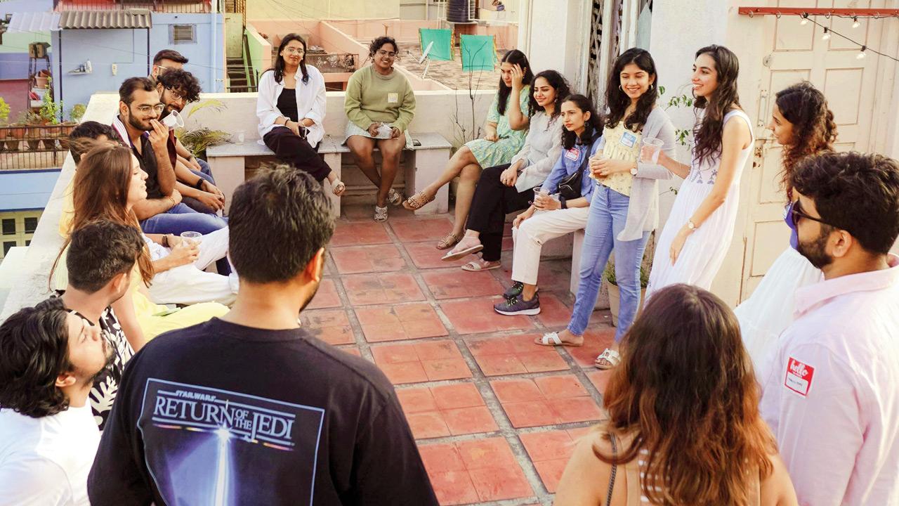 Participants gather for a previous session by Yaquta Bootwala in Bengaluru