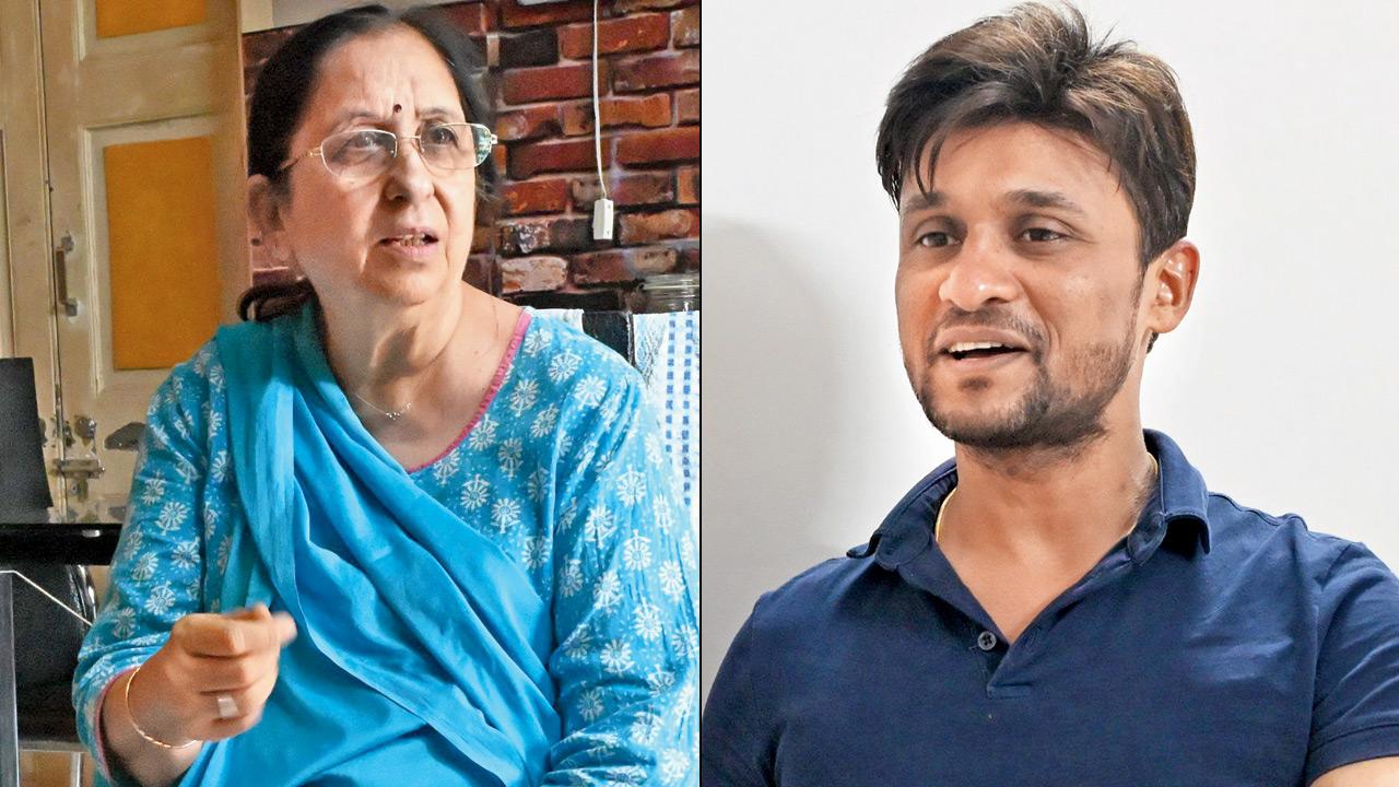 Shobana Desai, who has been staying in the housing society for 40 years; (right) Pranav Damle, resident, Pannalal Terrace