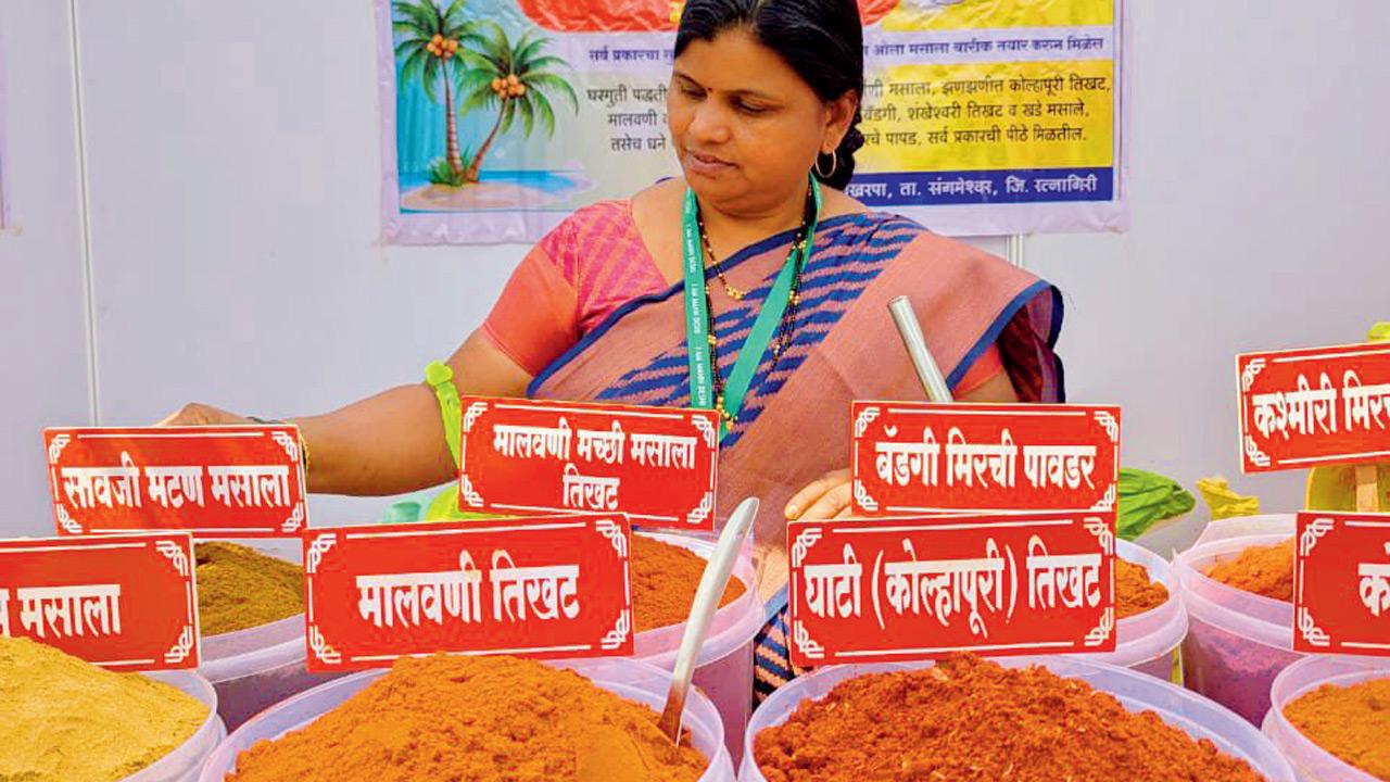 Mounds of spices at the fair