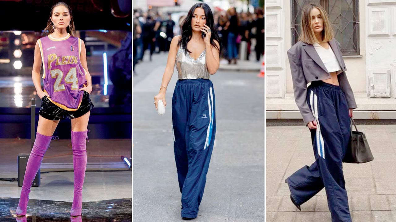 Experiment with textures to create a trendy look; Metallic pieces add a touch of glamour; Accessories like bags and jackets can elevate athleisure fits