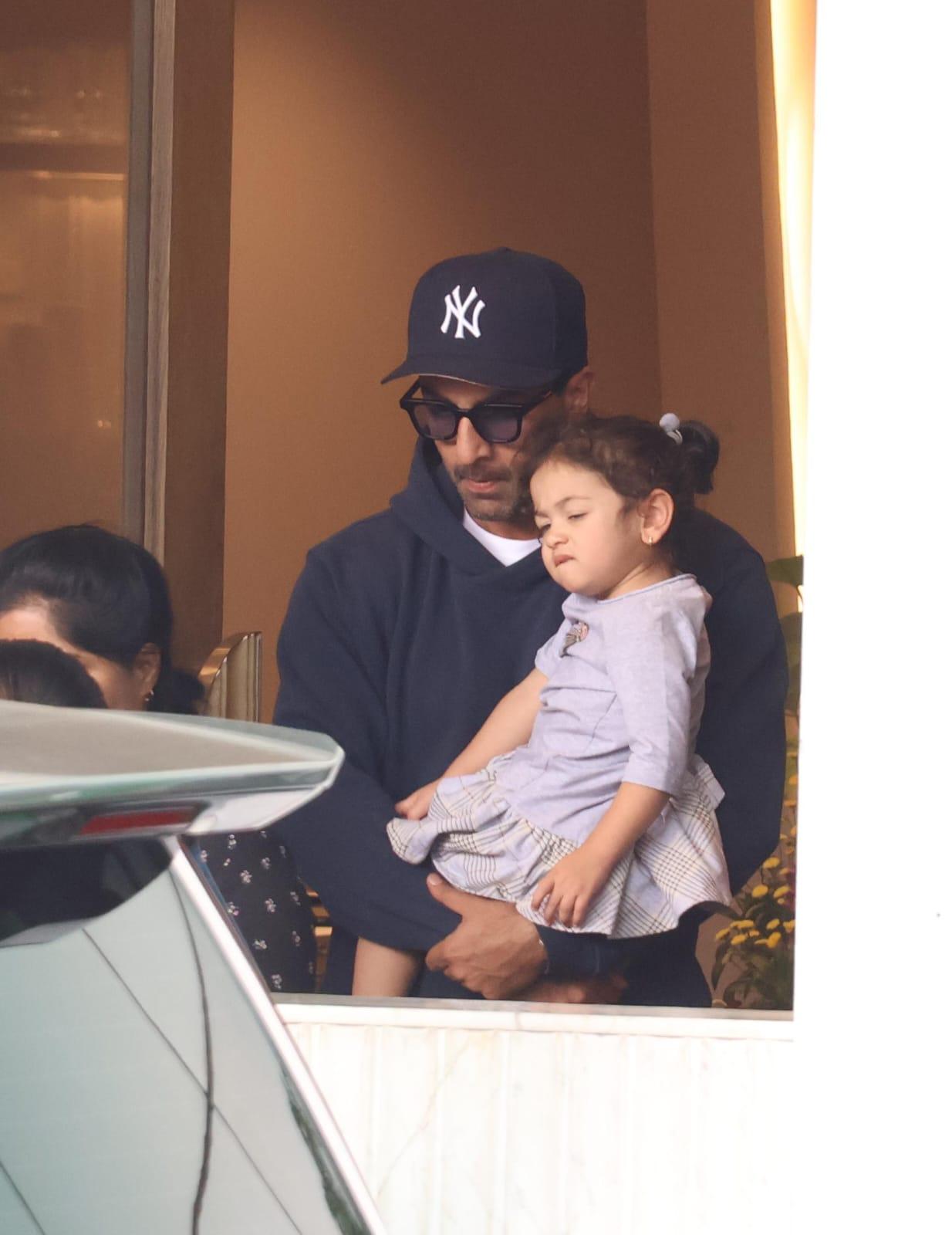 Ranbir Kapoor was holding little Raha in his arms as he stepped out of Mumbai airport