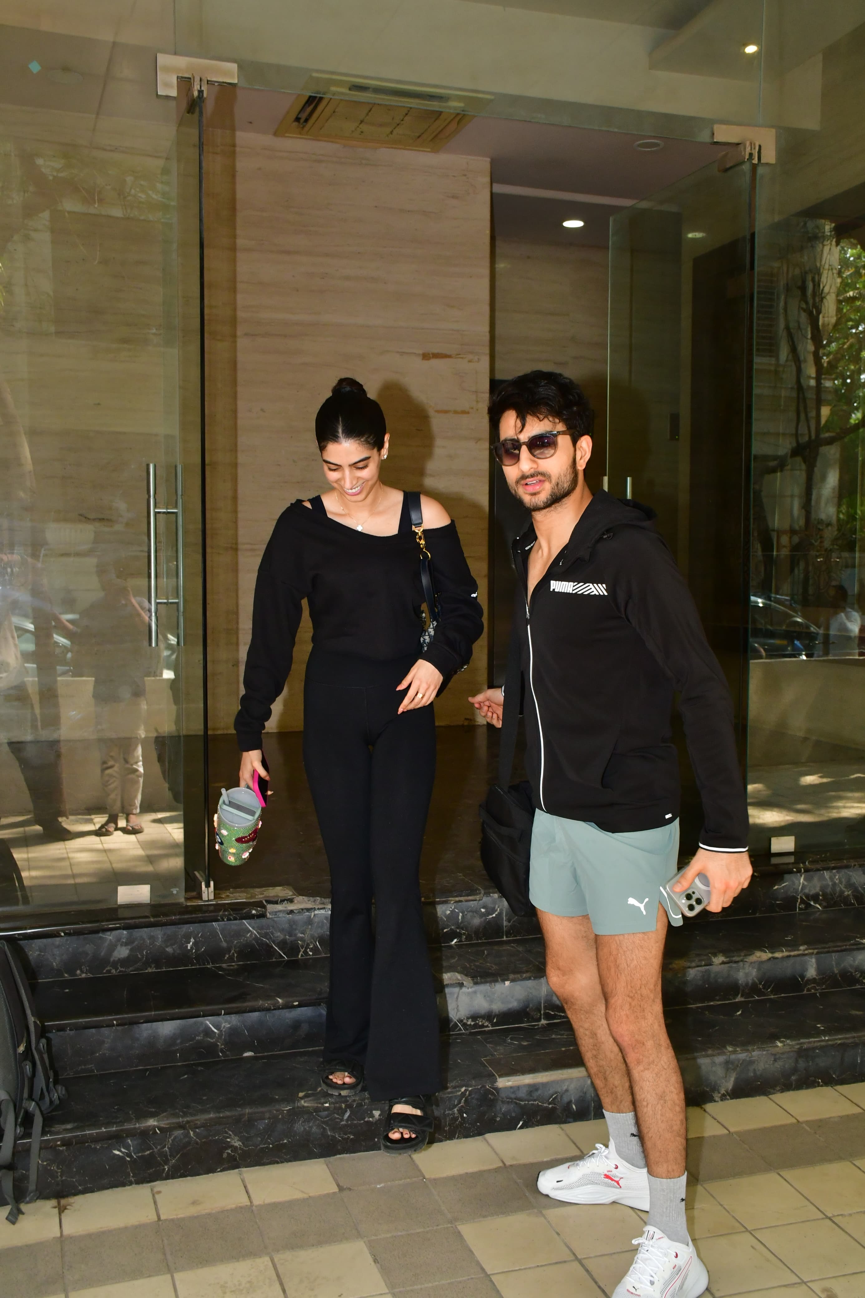 Ibrahim Ali Khan and Khushi Kapoor looked smart in matching all-black outfits as they were clicked in the city
