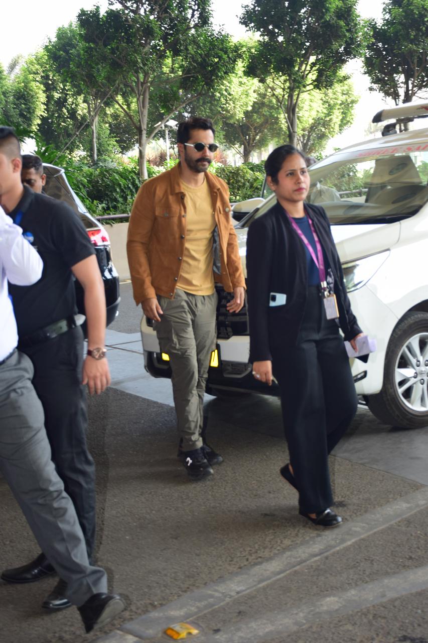 Varun Dhawan was clicked at Mumbai airport as he jetted off from the city