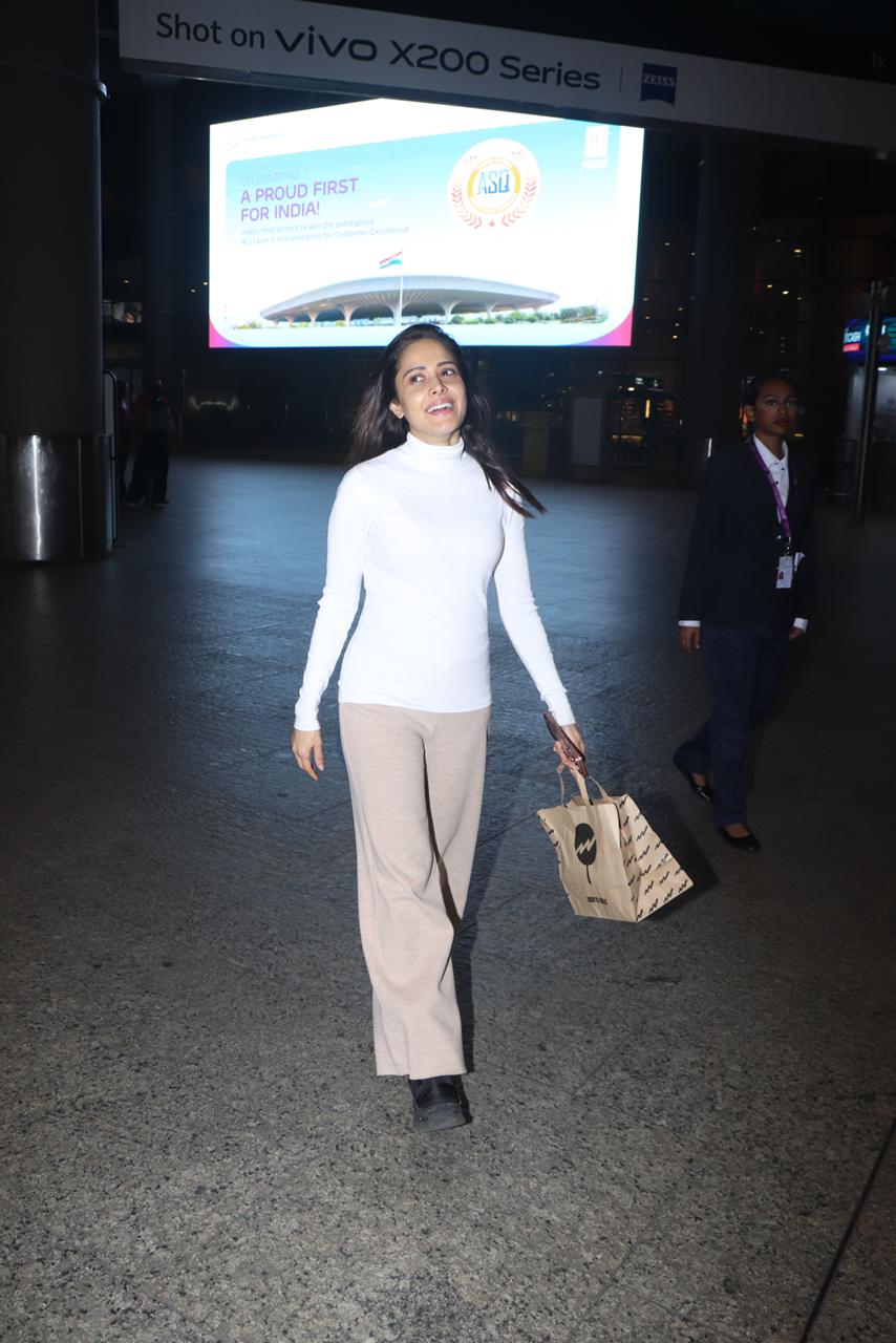 Nushrratt Bharuccha was clicked at Mumbai airport as she returned to the city