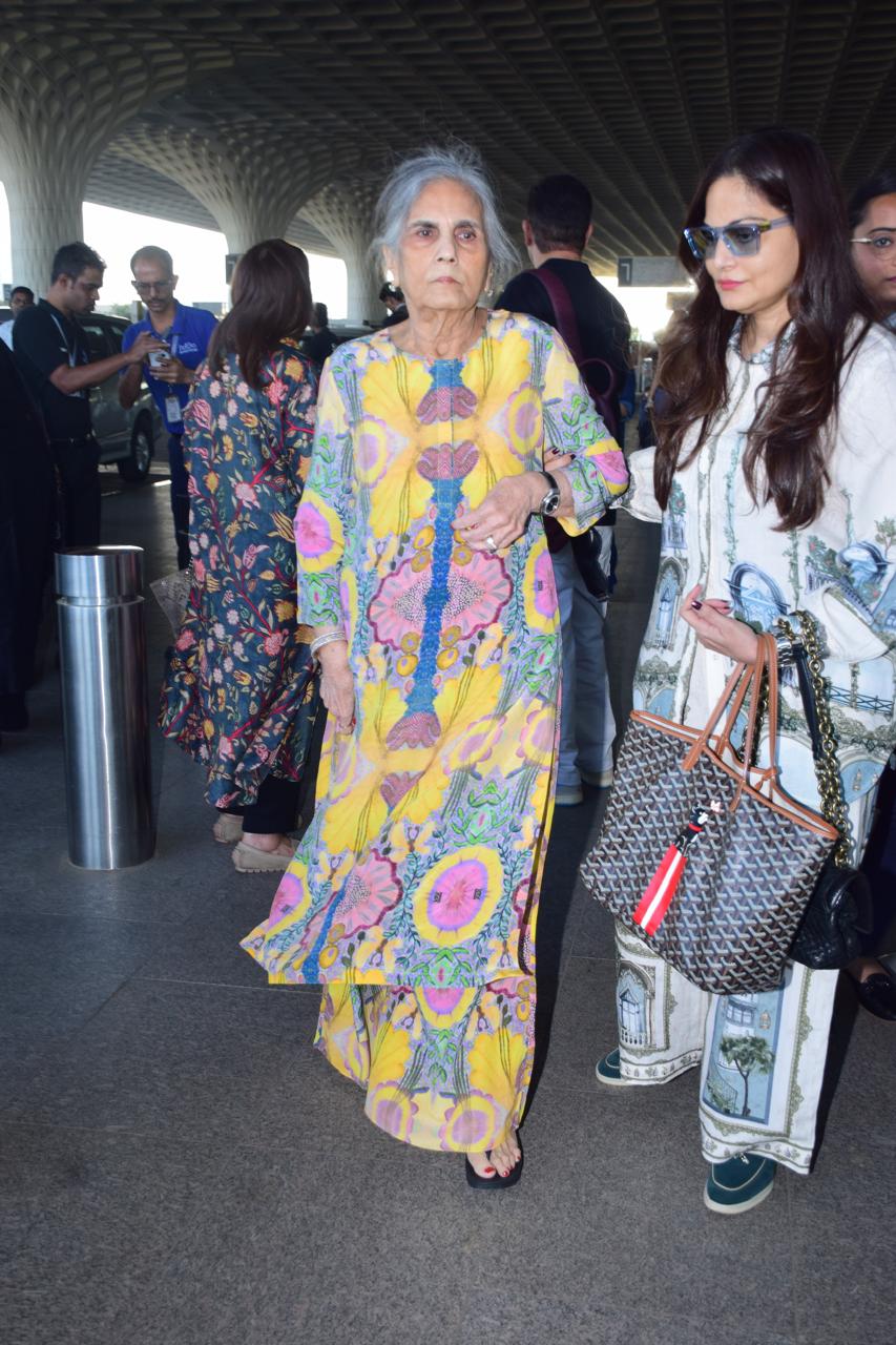 Salman Khan's mother, Salma Khan, was clicked at Mumbai airport as she jetted off with other family members