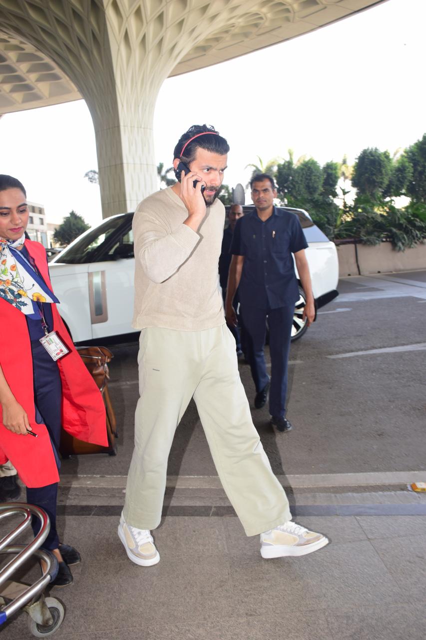 Shikhar Pahariya was snapped as he jetted off from the city