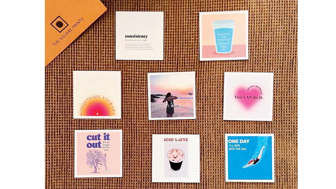 A set of square prints with choice memories