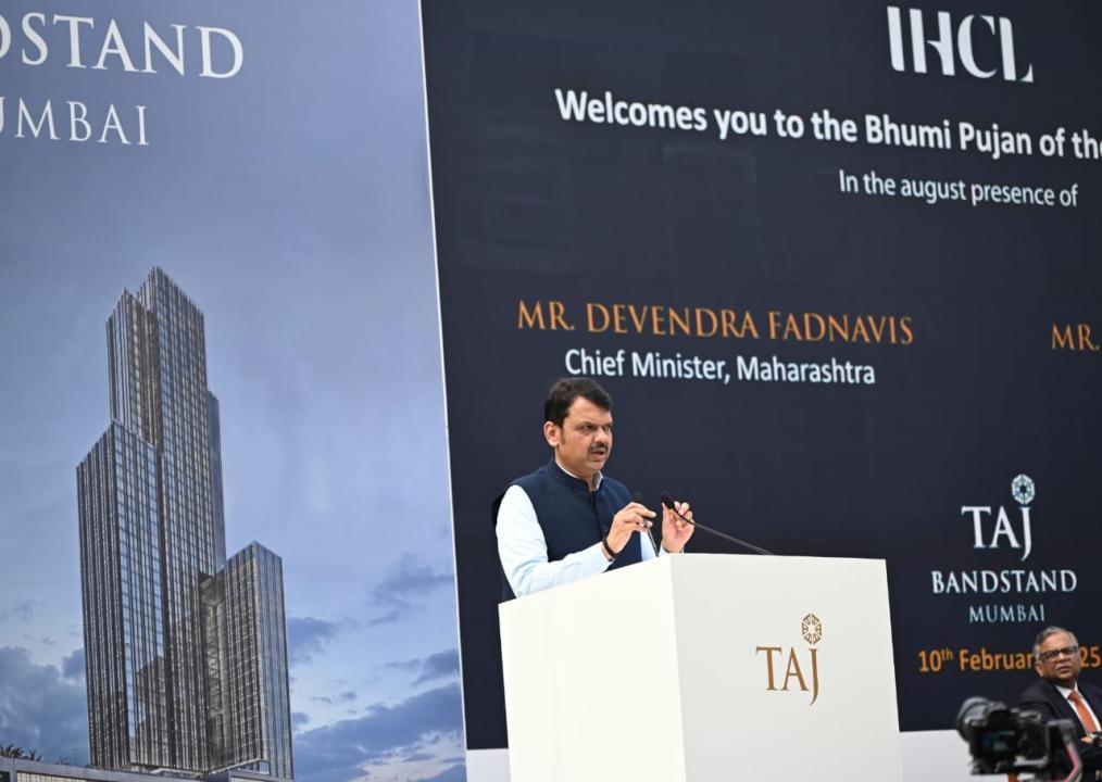 CM Fadnavis lays foundation stone for Taj Bandstand, Mumbai’s new luxury hotel
