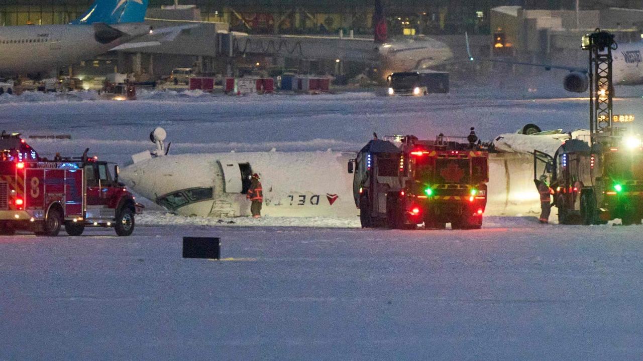According to the Meteorological Service of Canada, the airport was experiencing blowing snow and winds of 32 mph (51 kph) gusting to 40 mph (65 kph). The temperature was about 16.5 degrees Fahrenheit (minus 8.6 degrees Celsius)