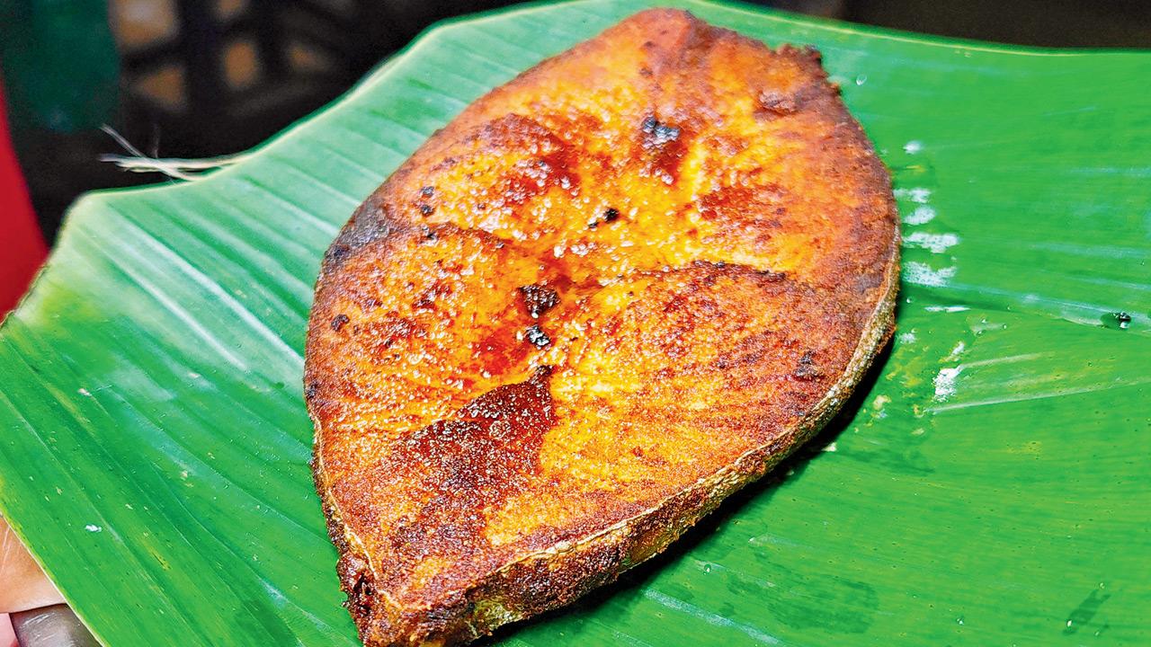 Vanjaram fry at Marina Beach 