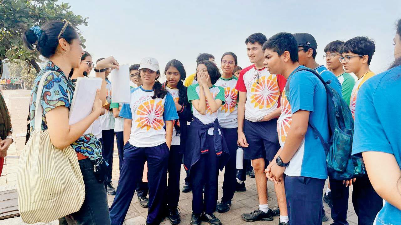 A walk being conducted by Art Deco Mumbai. Pic Courtesy/Art Deco Trust
