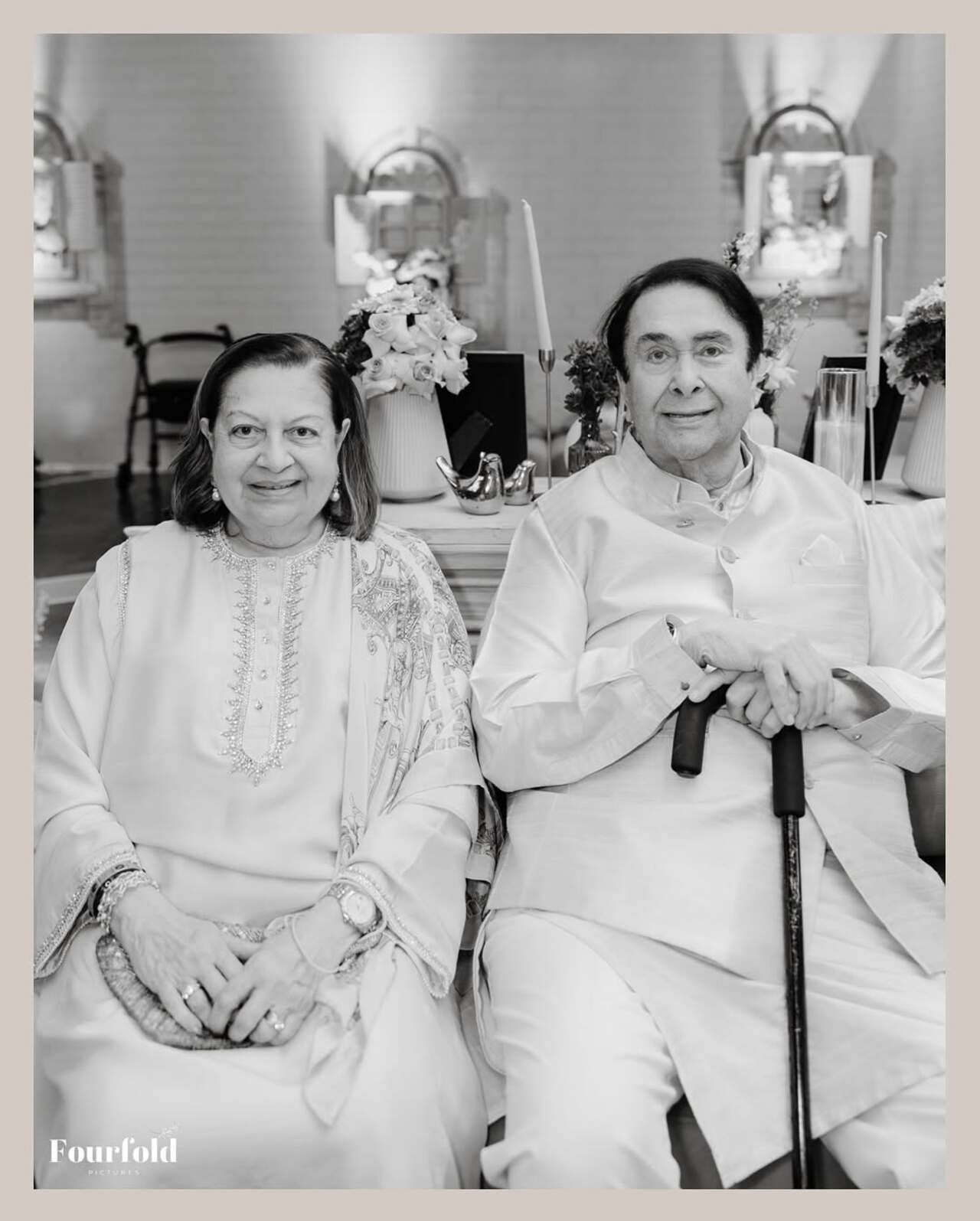 Kareena Kapoor and Karisma Kapoor's parents Randhir and Babita were all smiles as they arrived to bless the newly weds