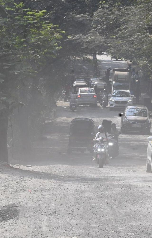 Dust storm brews on Aarey roads
