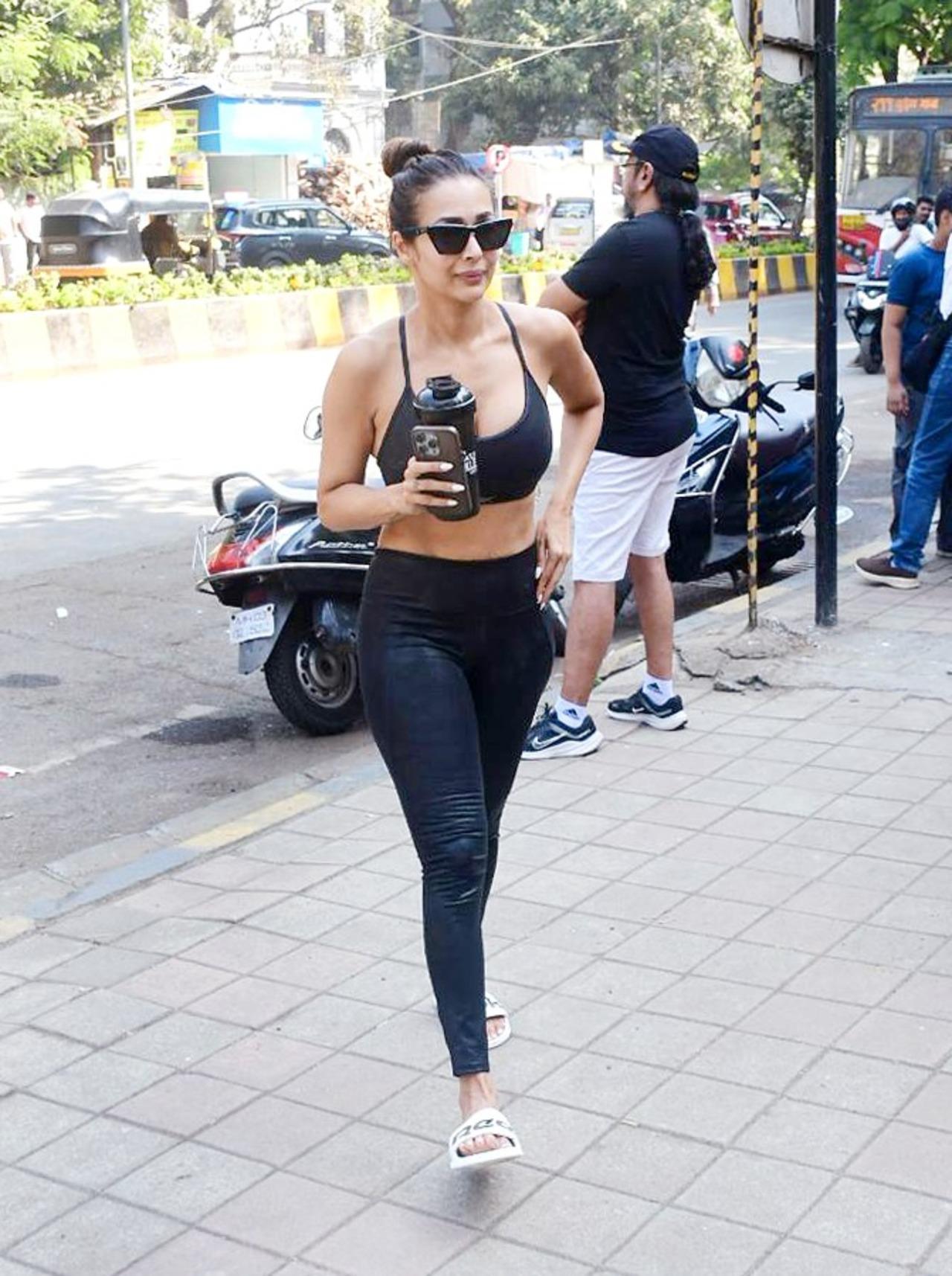 Malaika Arora was photographed in athleisure as she headed to her yoga studio.