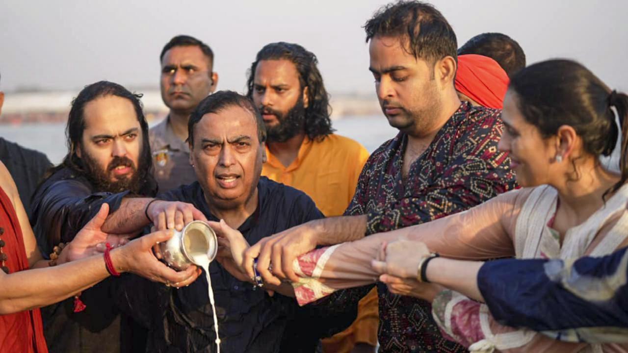 Four generations of Ambanis take dip at Maha Kumbh