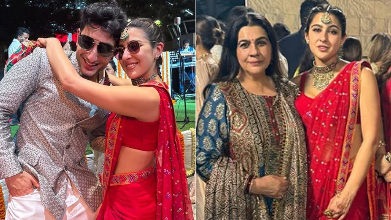 Sara Ali Khan shares pics with Amrita Singh, Ibrahim Ali Khan from friend's wedding