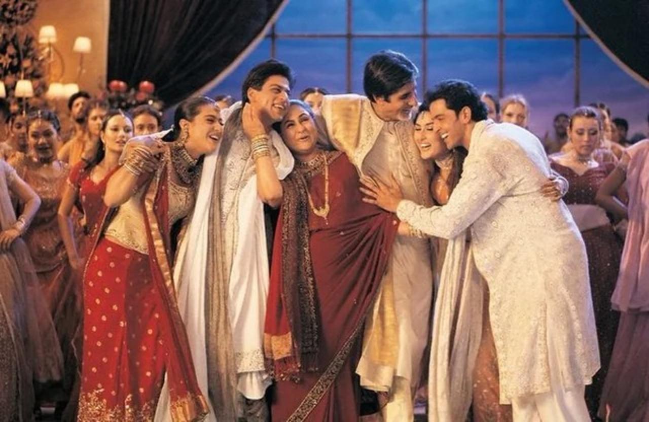 Kabhi Khushi Kabhie Gham (2001)
A family drama with a love story at its heart, featuring Shah Rukh Khan, Kajol, Hrithik Roshan, and Kareena Kapoor in an emotional journey across generations. The film's tagline says its all about loving your family. True to it, the film explores what role families play in ones life and shaping oneself. The film is available to stream on Netflix