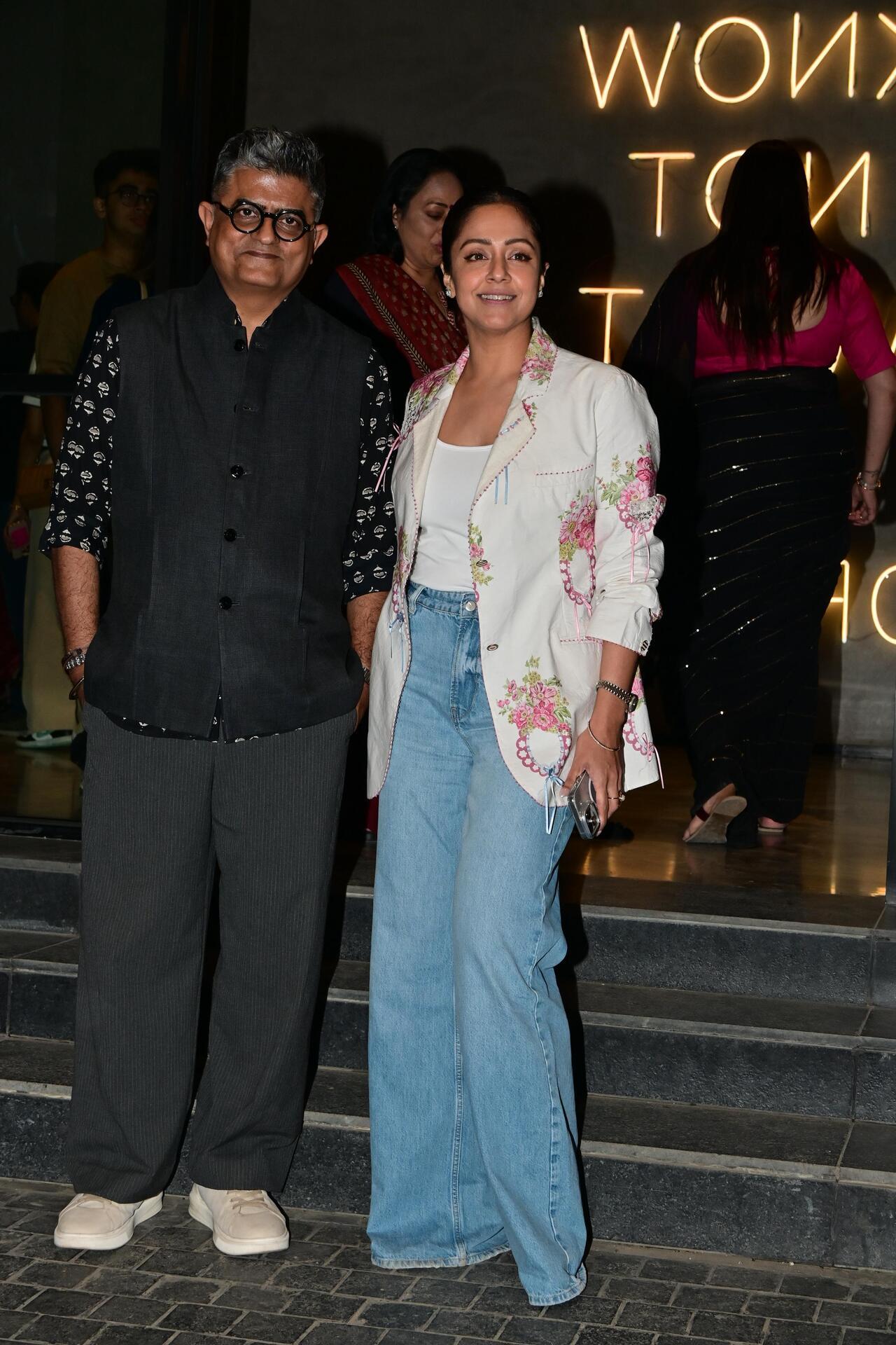 Actor Gajraj Rao poses with co-star Jyotika