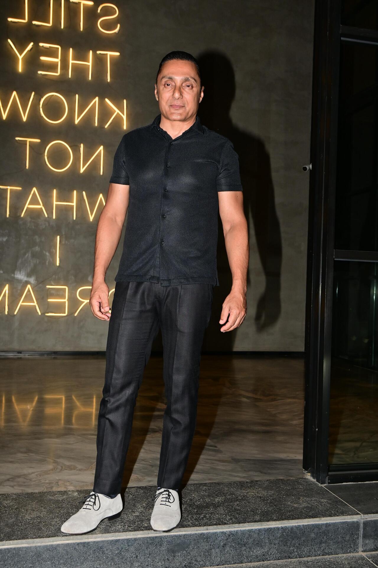 Rahul Bose spotted in an all-black look for the screening