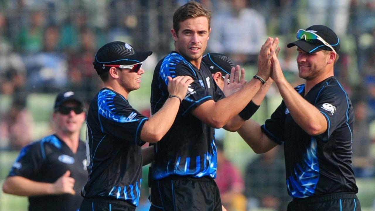 New Zealand vs Sri Lanka, 2013
Low-scoring contests can often lead to climatic finishes and that was certainly the case in Cardiff in 2013 as New Zealand pulled off a remarkable one-wicket triumph over Sri Lanka.
It was left to Tim Southee and Mitchell McClenaghan to guide the Kiwis over the line, but not before Sri Lanka had threatened to produce a massive upset.