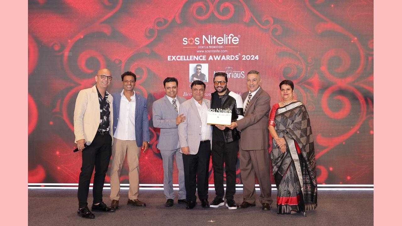 DJ Notorious Honored as Best Bollywood DJ for 2024 at SOS Nitelife Excellence Awards 2024 and Best Night Club Awards 2024