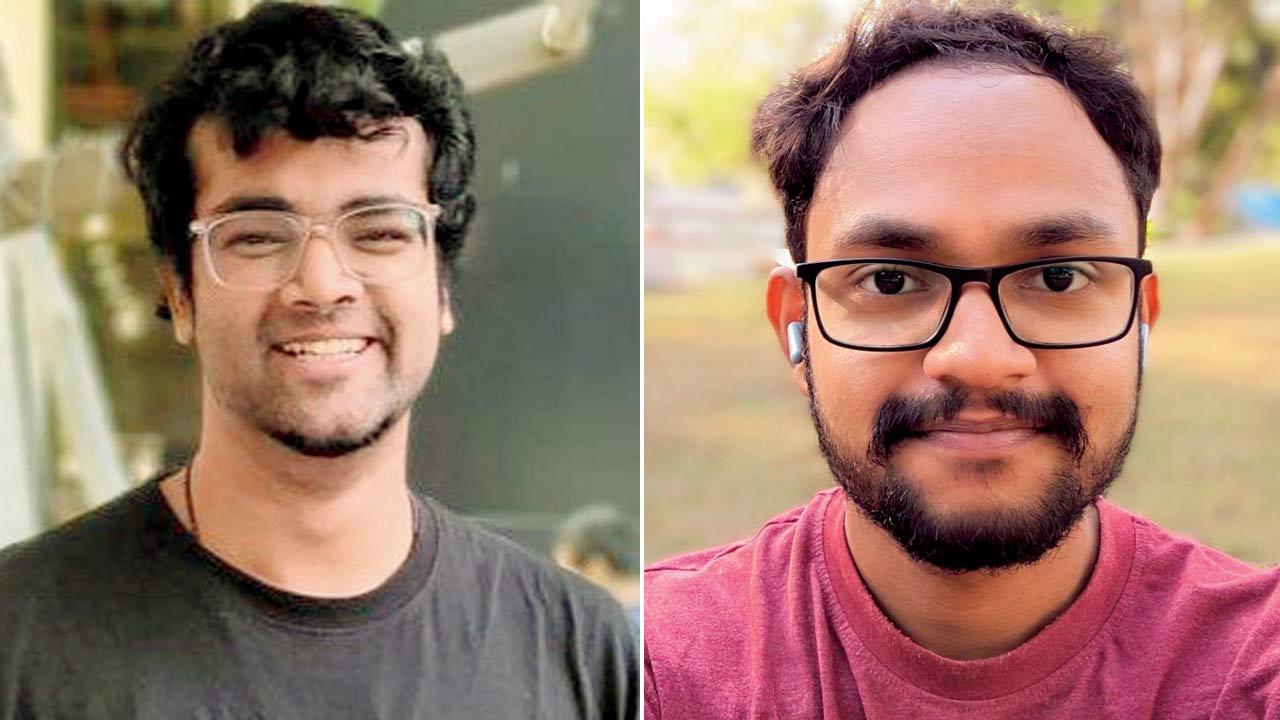 (From left) Sketch artist Jaidev Tripathy; programme manager Vedant Mhatre