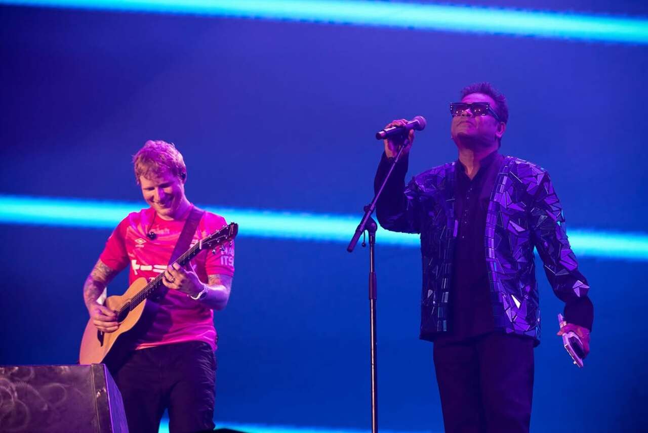 The duo not only interacted with fans but also belted out a remix of Ed's Shape of You and Rahman's Urvasi.