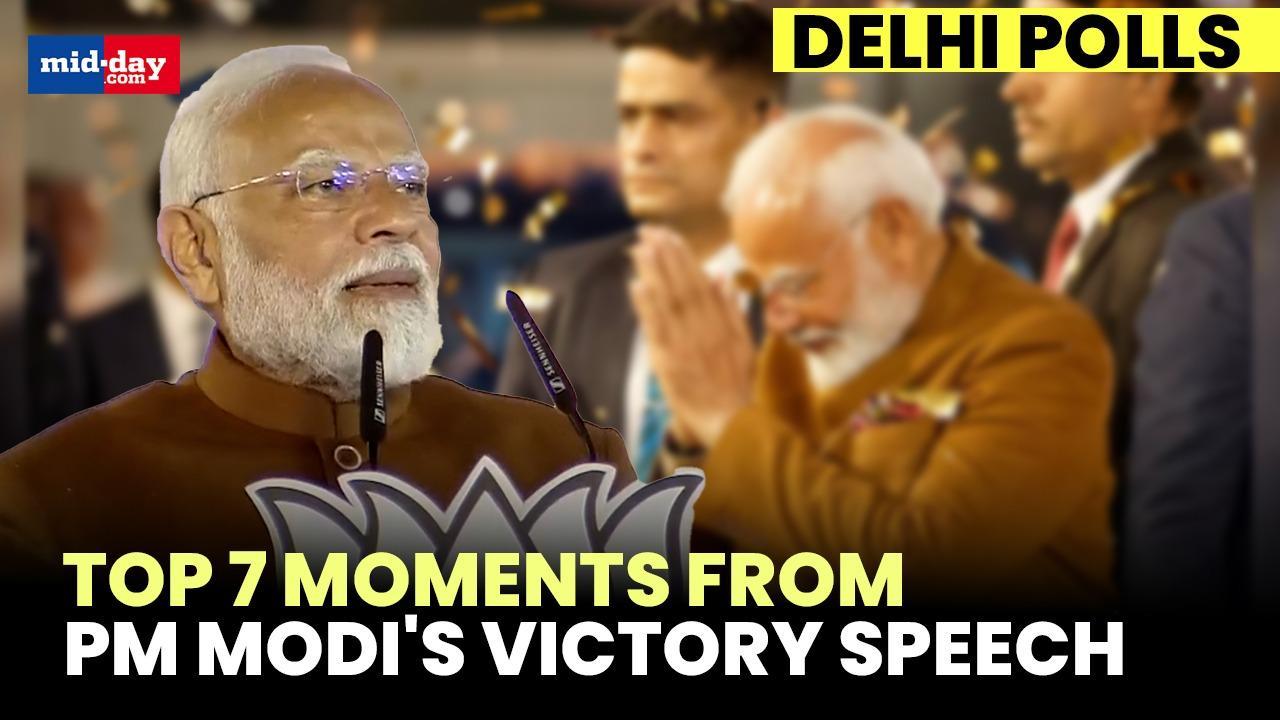 PM Modi’s Top 7 Moments from the Delhi Polls Victory Speech
