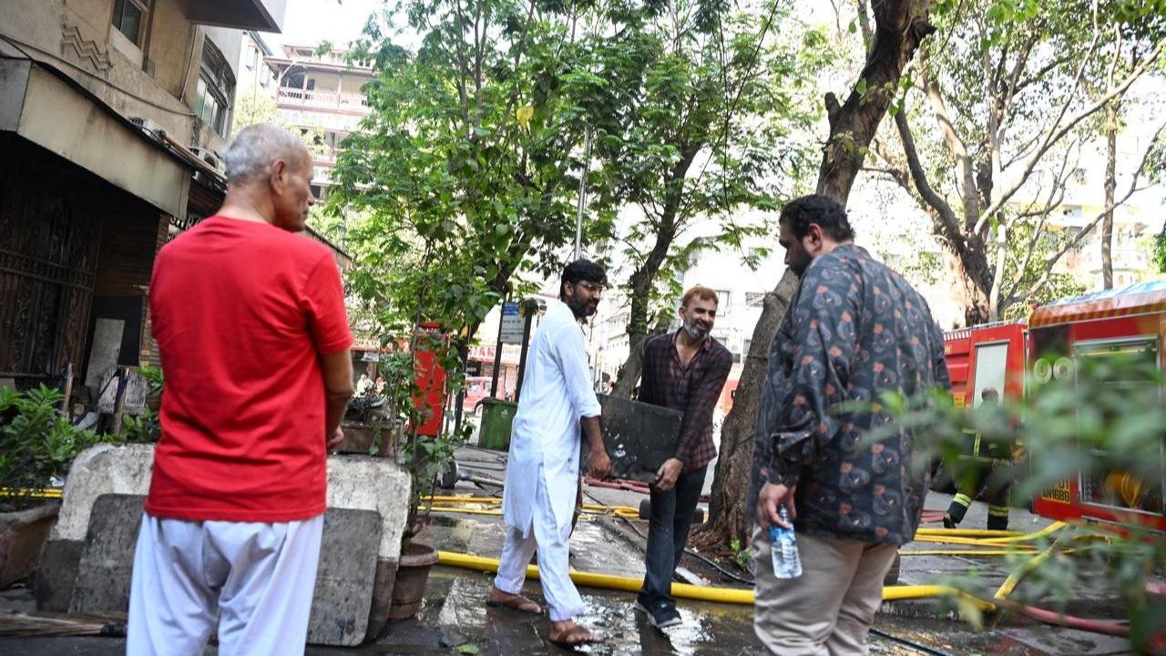 The blaze was reported in the building at around 12:26 pm, the officials said