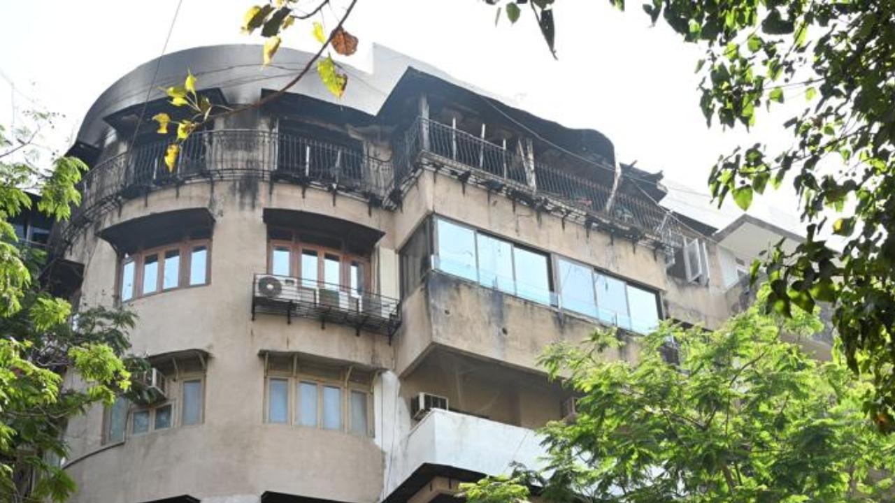 The fire was confined to a flat on the upper floor of a ground-plus-five-storey building, the BMC said 