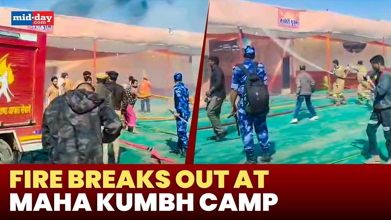Maha Kumbh 2025: Fire engulfs Harihara Nand tent, fire-tenders douse flames