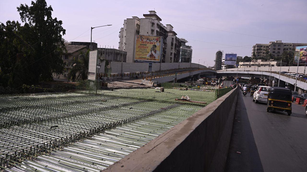 Currently, only light vehicles including cars and two-wheelers can ply the bridge, which hasn’t been opened for buses it is expected to be completed by April 2025. (Pic/ Ashish Rane)Cost: Rs 150 crore