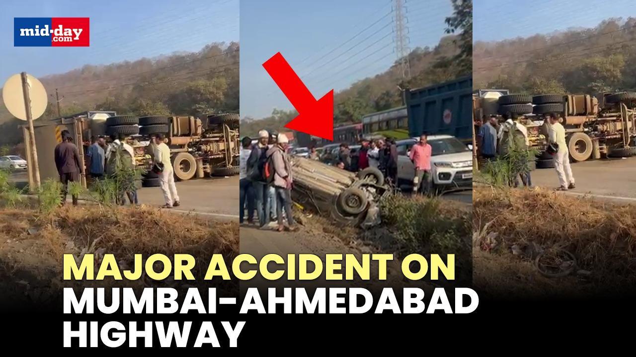 Major accident on Mumbai-Ahmedabad Highway - Watch video