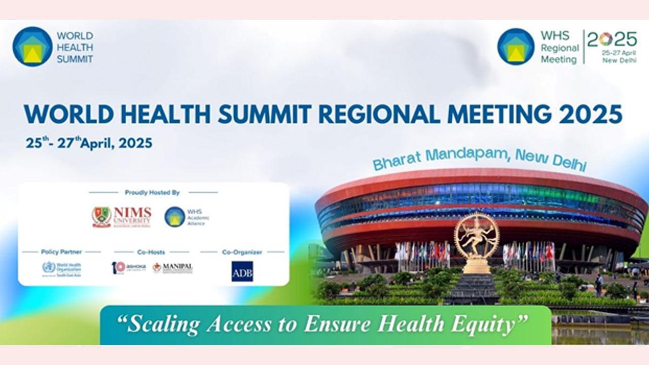 India Set to Host Mega Global Health Event: The World Health Summit Regional Meeting 2025 at Bharat Mandapam in New Delhi, Hosted by Nims University.