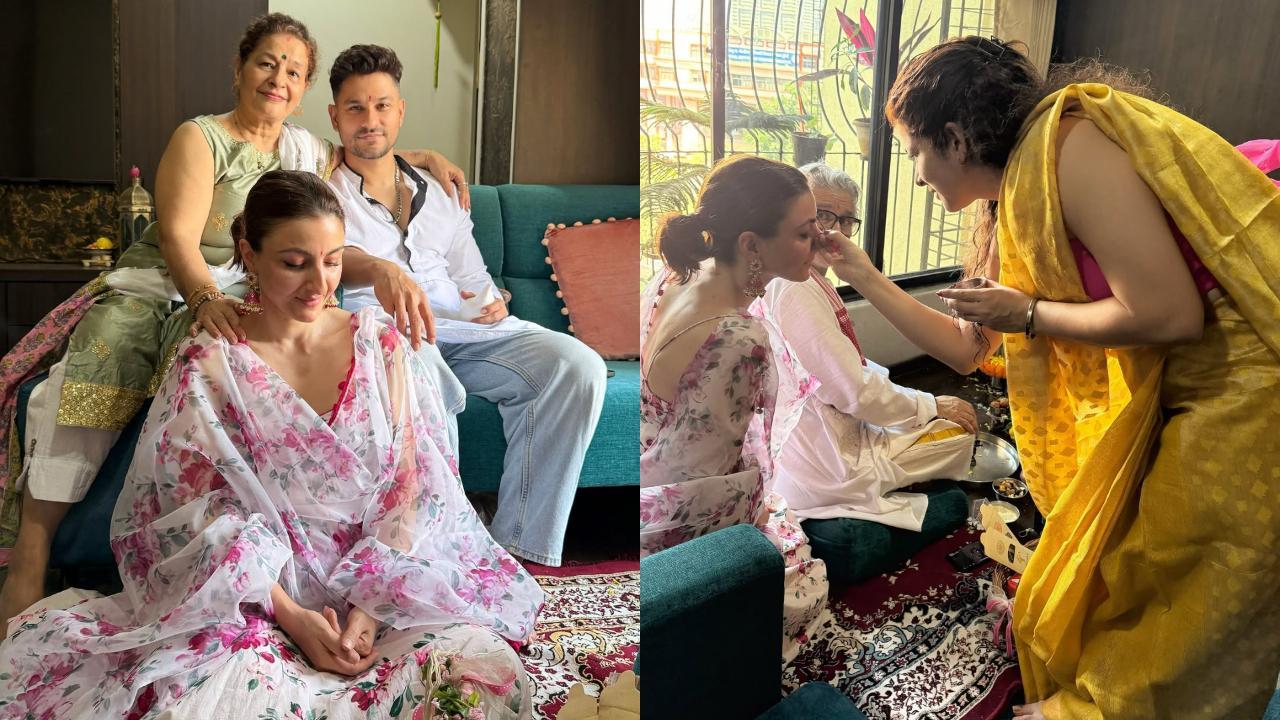 Soha Ali Khan performs puja with Kunal Kemmu and family on Herath Poshte, watch