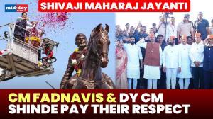 Shivaji Maharaj Jayanti: CM Fadnavis, DY CMs CMs Shinde & Ajit Pawar pay tribute