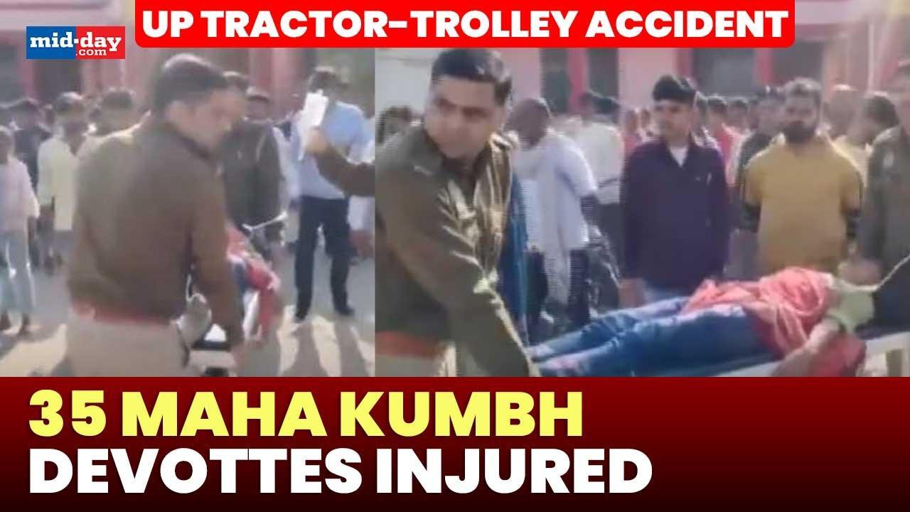 Uttar Pradesh: Tractor-trolley overturns in UP,  35 Maha Kumbh devotees injured