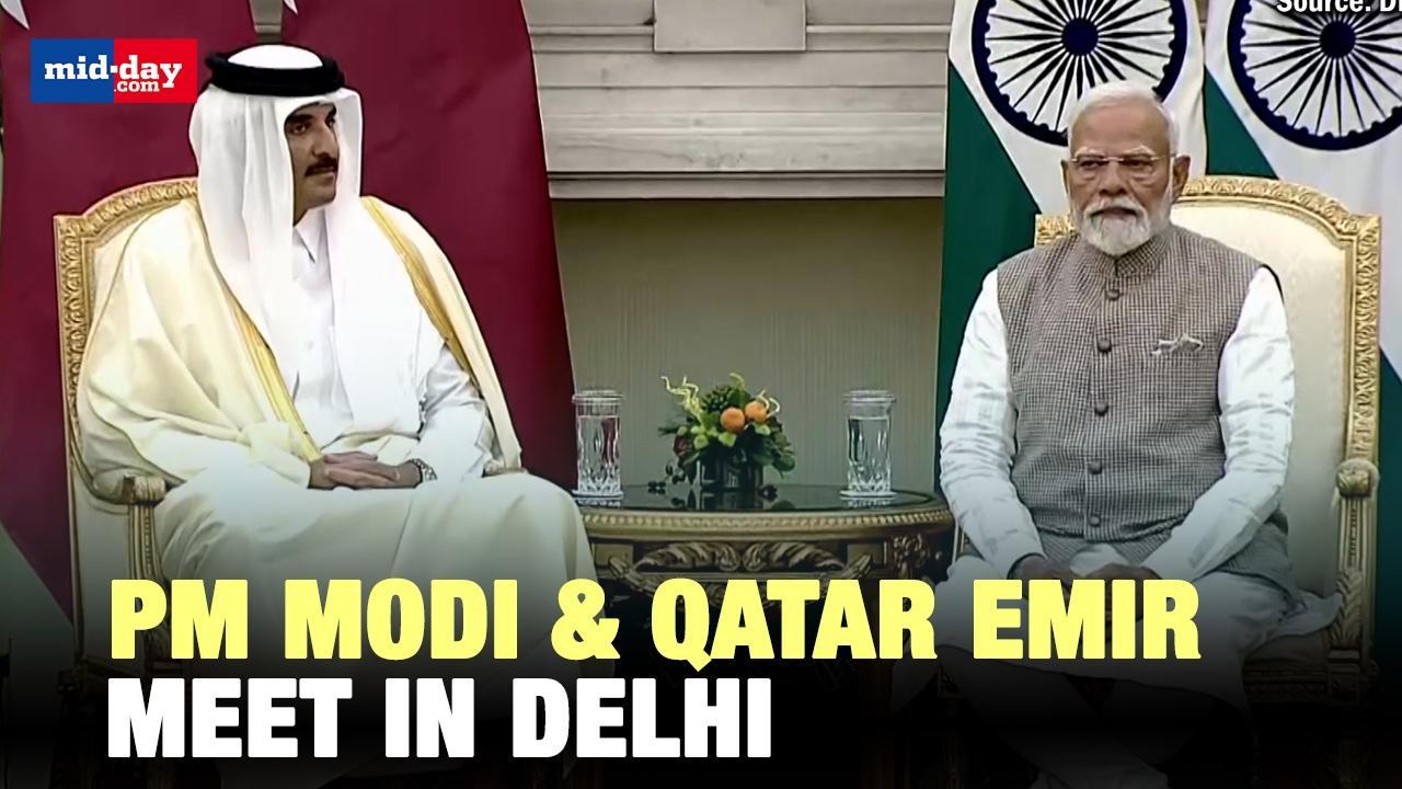Qatar Emir meets PM Modi in New Delhi, Both leaders hold delegation level-talks