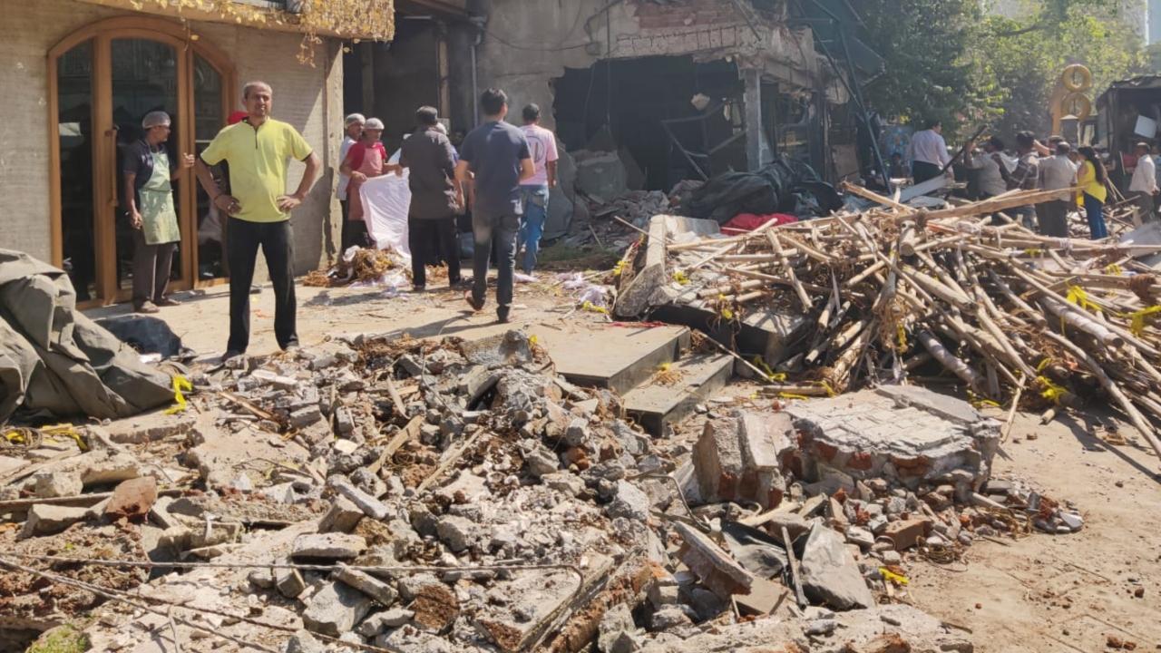 Several commercial establishments, including shops and eateries, were cleared to make way for the expansion of S.V. Road