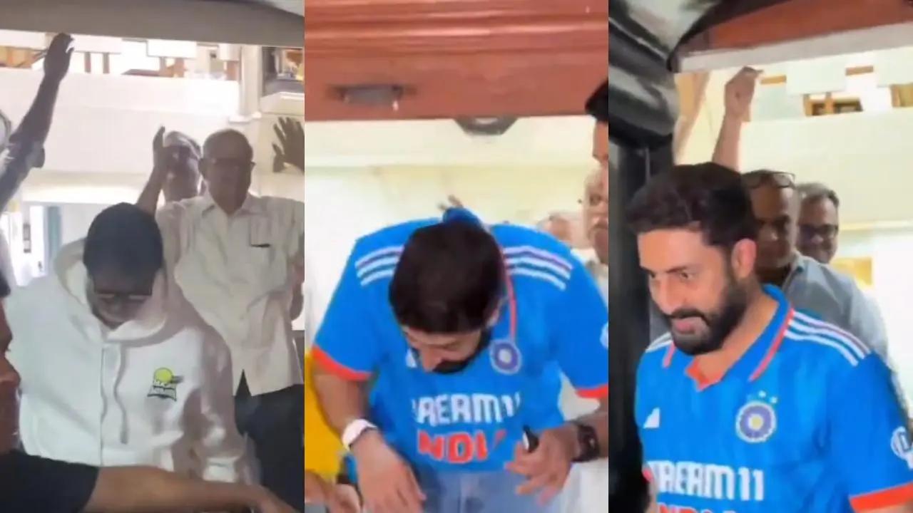 Amitabh Bachchan and Abhishek Bachchan enjoy outing at Madras Cafe after India vs England T20I match. Read more
