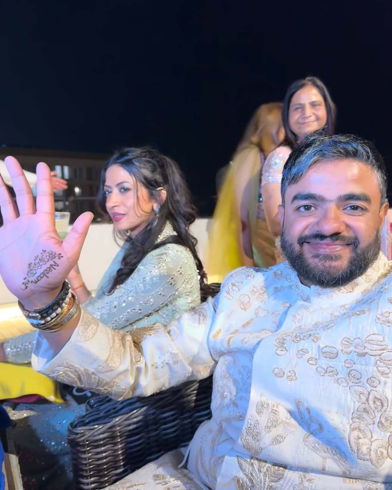 Priyanka's brother, Siddharth, also joined the celebrations dressed in a sherwani. 