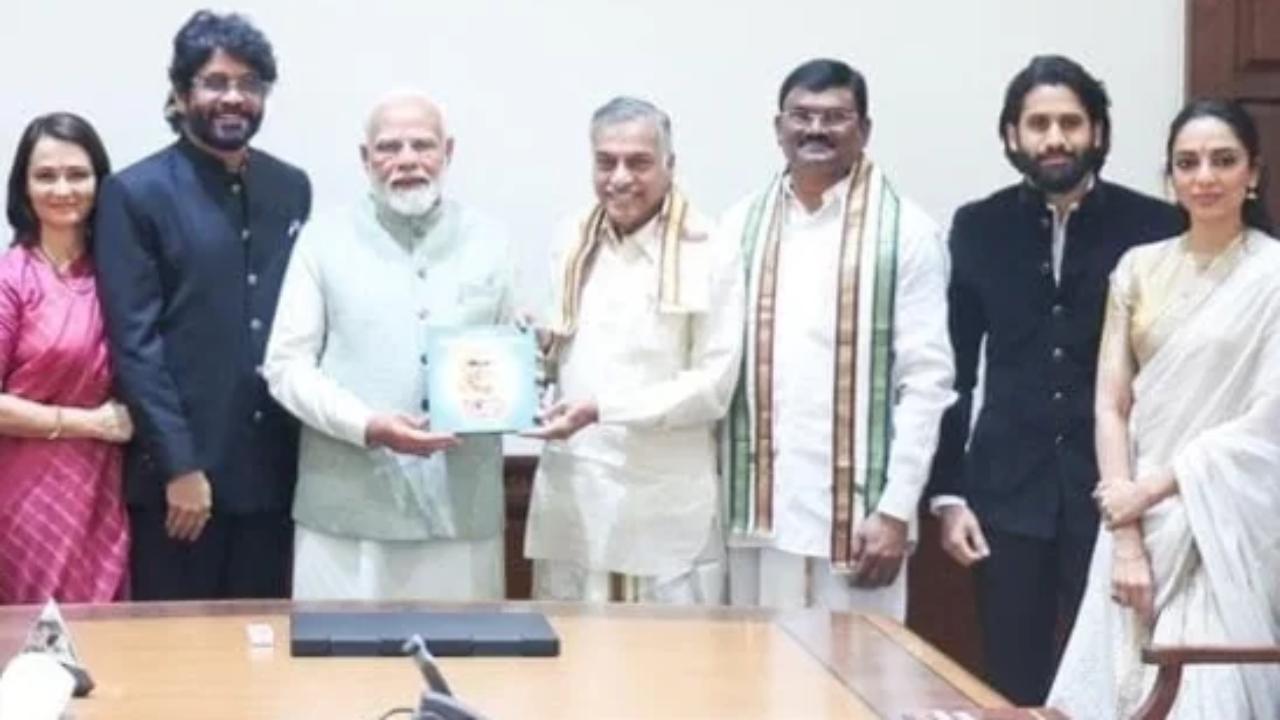 Naga Chaitanya and Sobhita Dhulipala met Prime Minister Narendra Modi and gifted him a book on Akkineni Nageswara Rao, the picture from their meeting is going viral. Read More