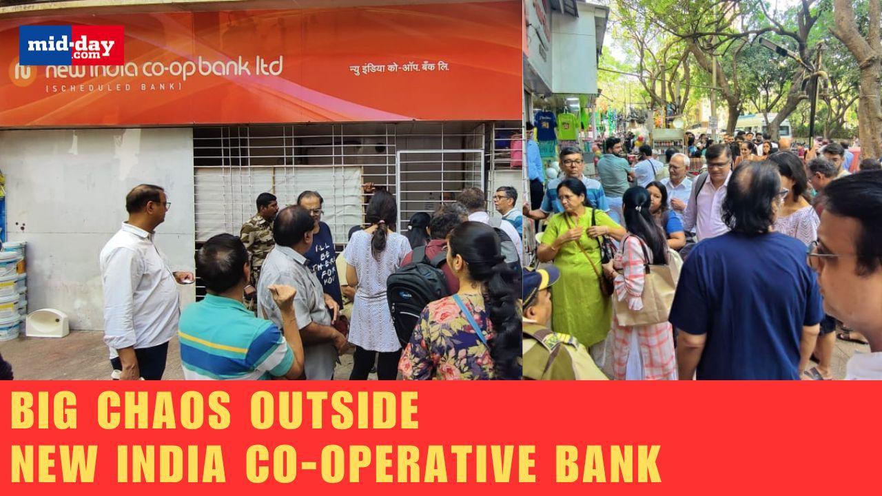 Mumbai: Customers line up outside Mumbai’s New India Co-operative Bank branches