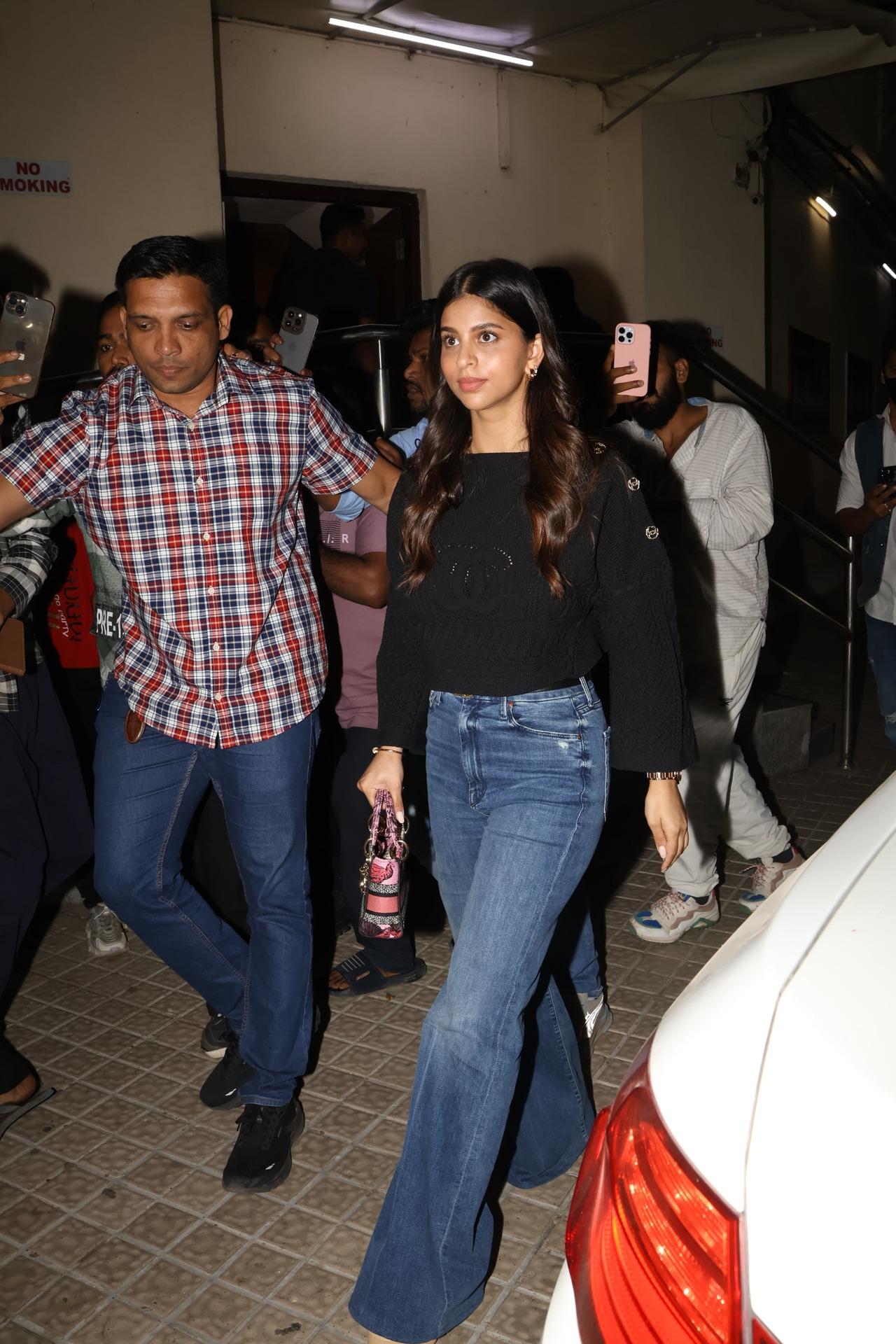 Suhana Khan also attended the screening of the film. She starred alongside Khushi in their debut movie The Archies.