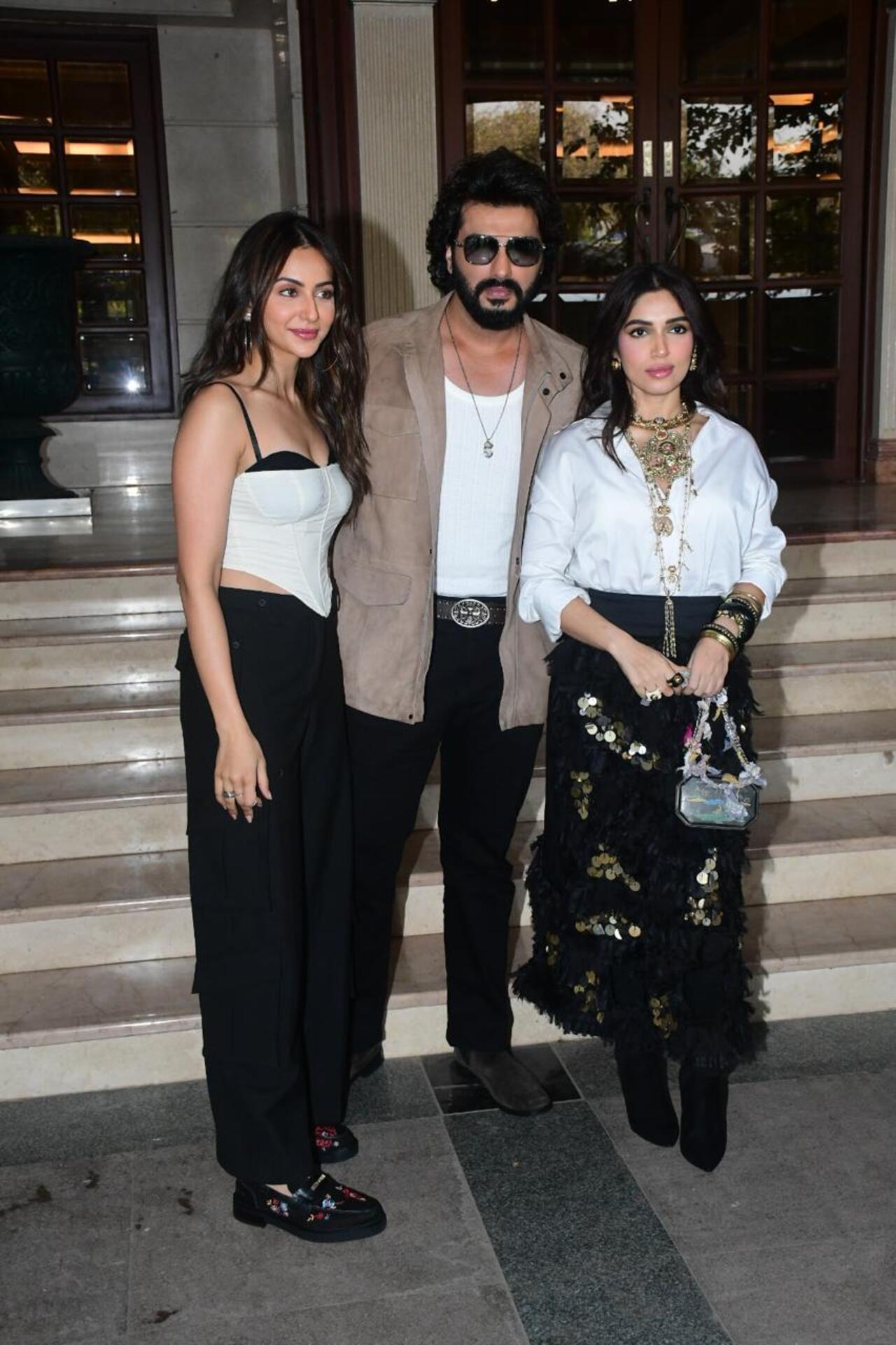 Rakul Preet Singh, Arjun Kapoor, and Bhumi Pednekar were spotted promoting Mere Husband Ki Biwi.