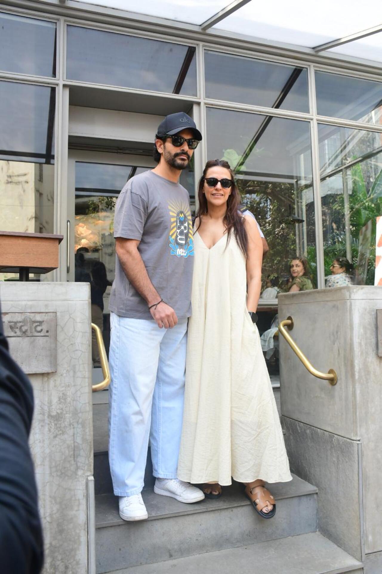 Angad Bedi and Neha Dhupia stepped out for lunch to celebrate the former's birthday.