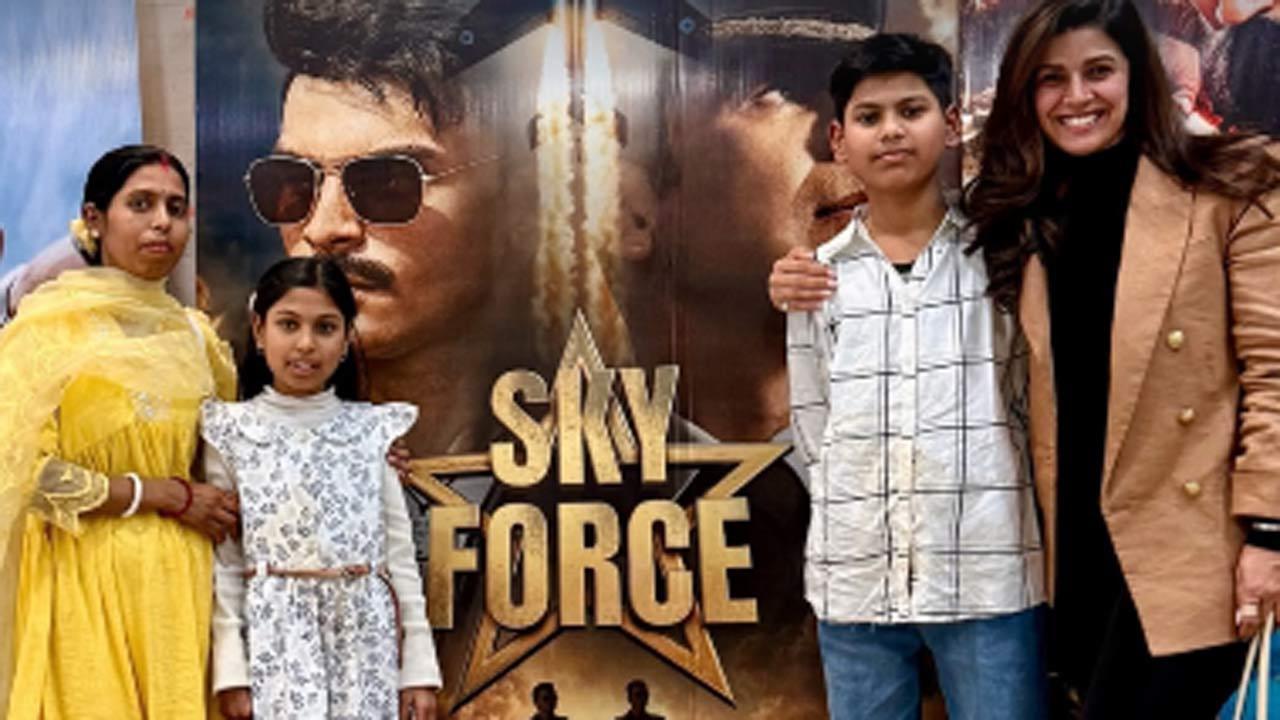 Nimrat Kaur watches Sky Force with her househelp and her kids, shares happy pics
