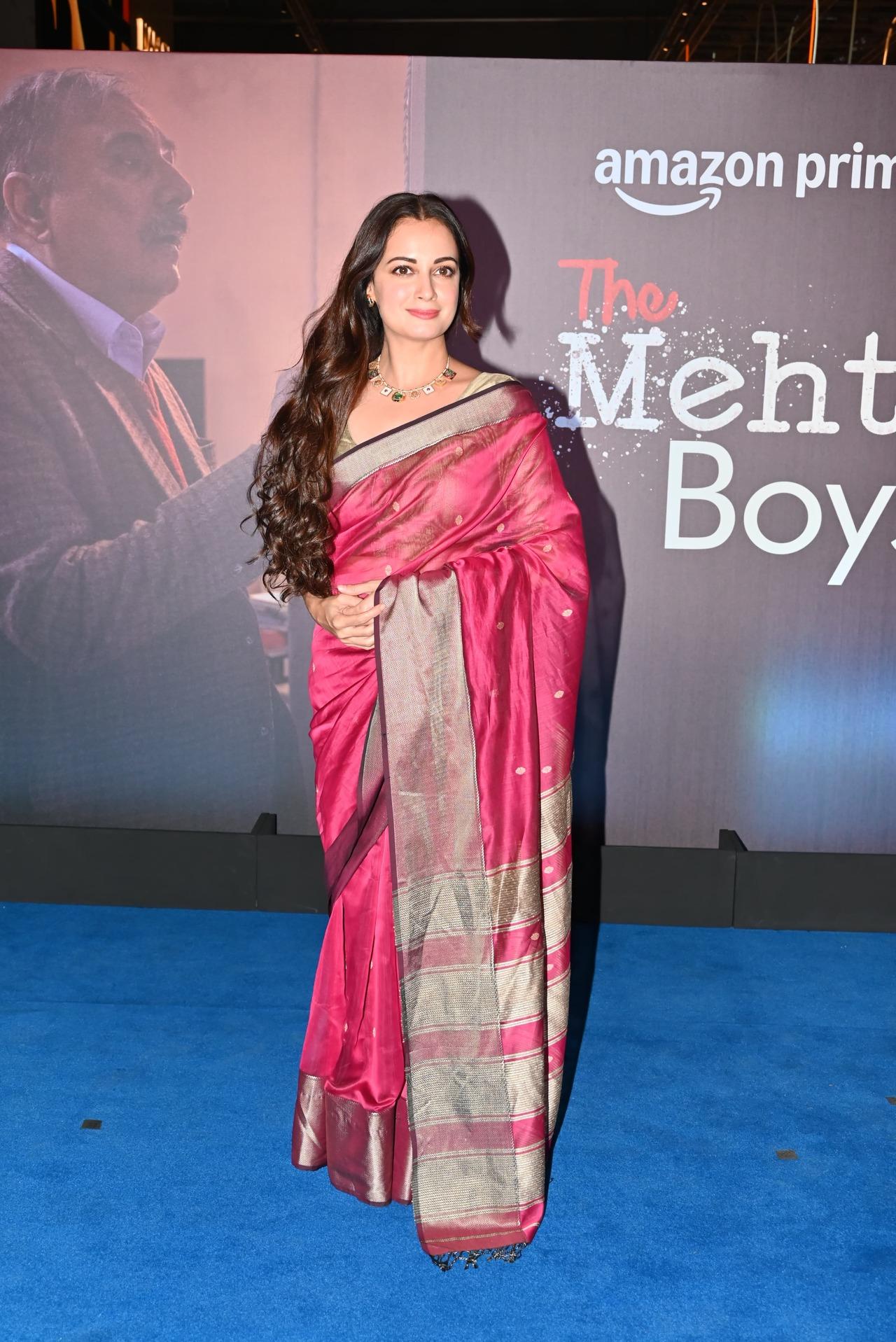 Dia Mirza turned heads as she arrived in the beautiful saree.
