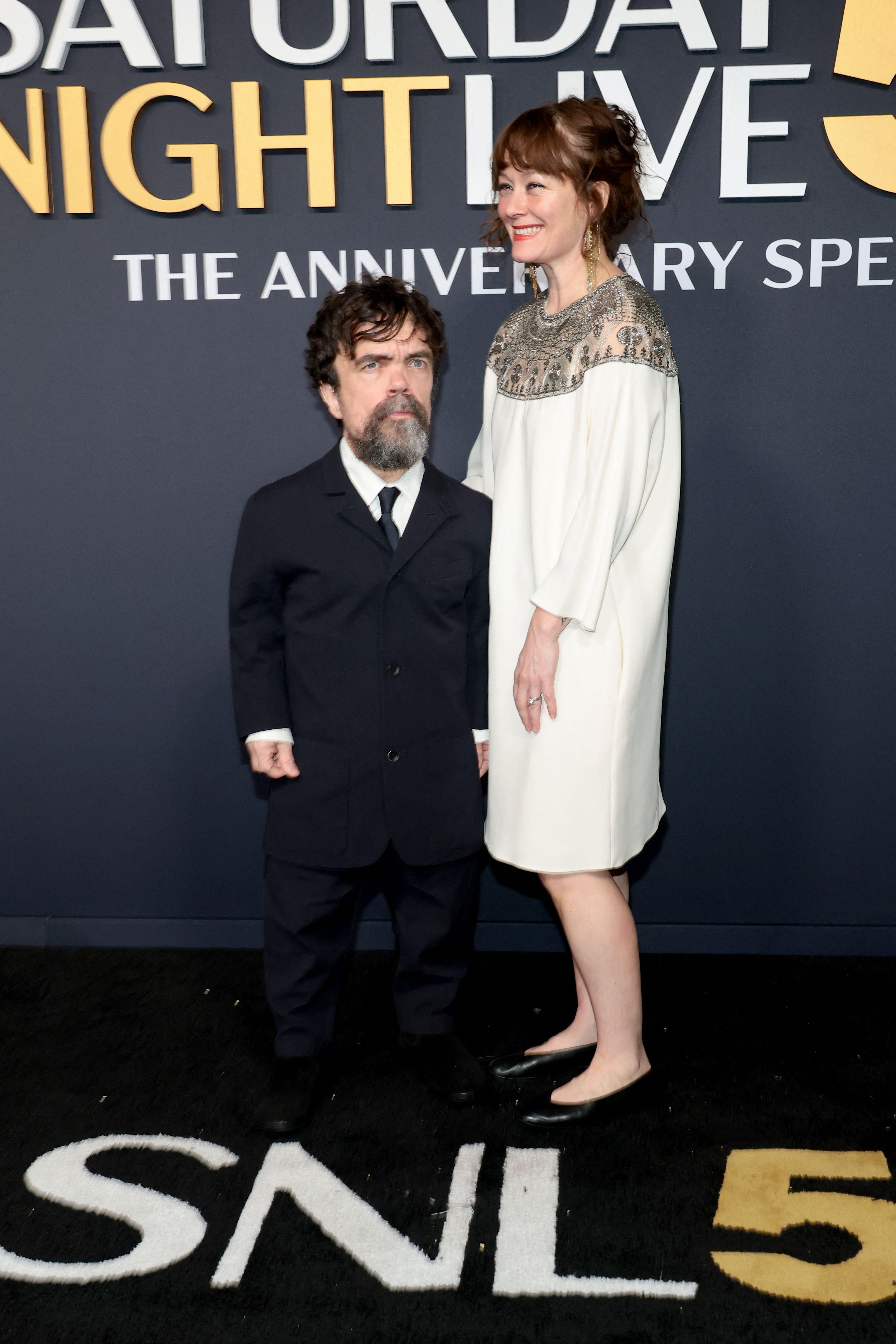 Peter Dinklage and Erica Schmidt attend SNL50: The Anniversary Special 